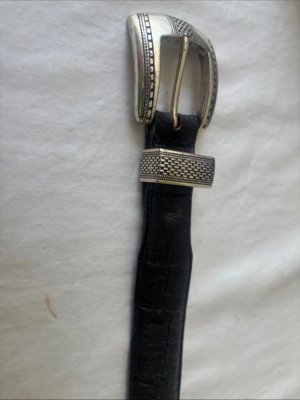 Onyx Black and Brown Leather Strap with Silver Accent Brighton Year 1993